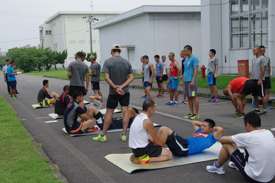 救難員選抜試験の様子。