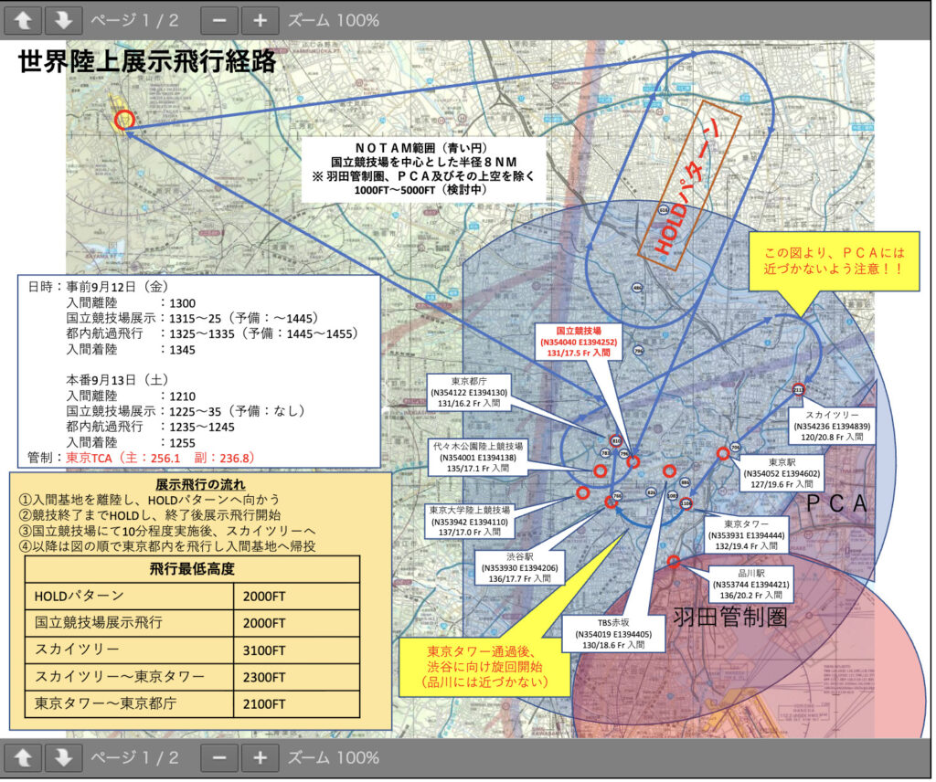 ブルーインパルス　飛行ルート　詳しい