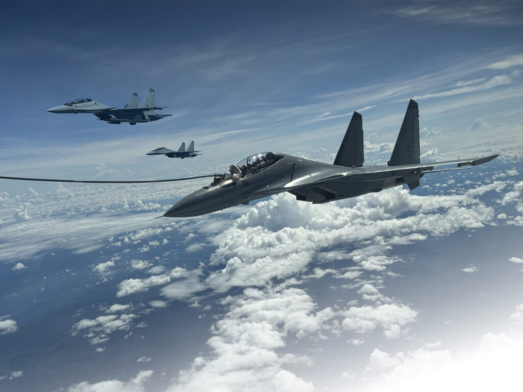 ロシア製の代表的な戦闘機Su-30フランカー。