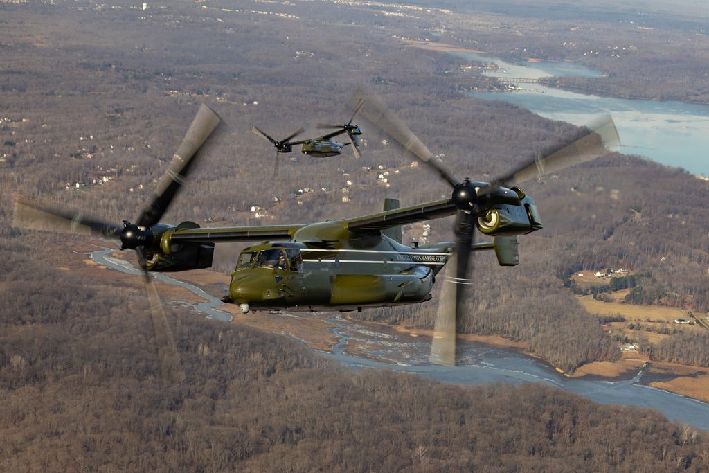 要人輸送を担うHMX-1所属のMV-22オスプレイ。